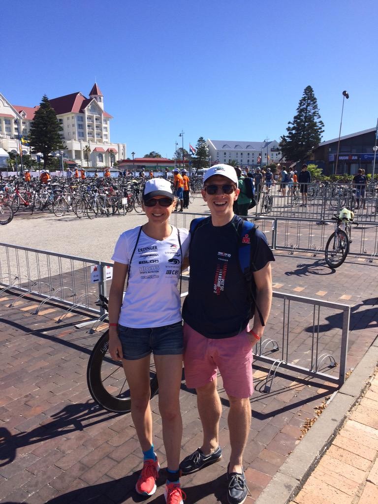 Lucy with Mr Gill at Ironman South Africa 2015